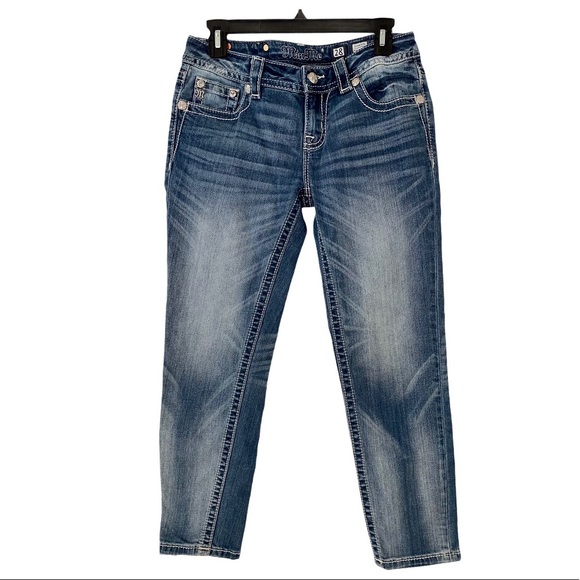 MISS ME Signature Ankle Skinny Bling Pocket Denim Jeans Size 28 - Picture 5 of 14